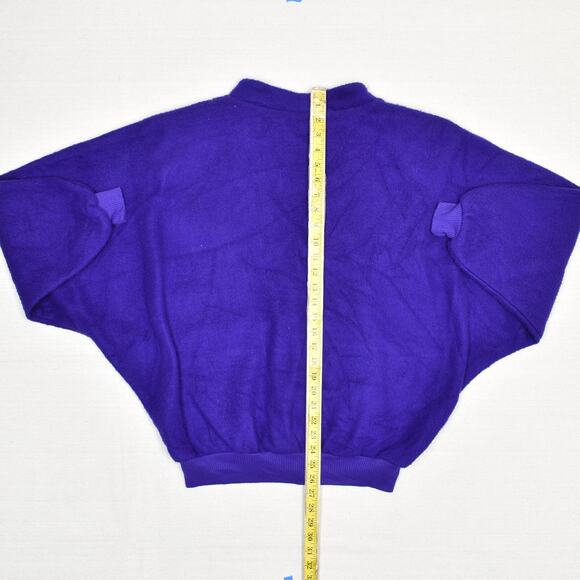 VTG Kathleen for Sweet Herb Women Cardigan Sweater Wool Purple L USA Made Padded - Picture 5 of 8